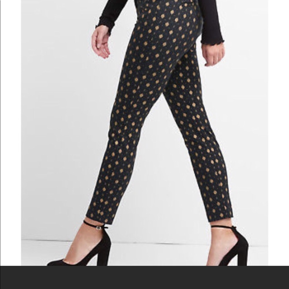 like new gold geometric skinny ankle pants